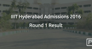 IIIT Hyderabad Admissions 2016 Round 1