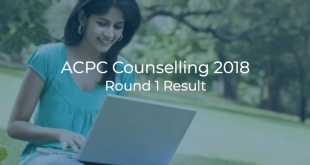 ACPC Counselling 2018 Round 1 Result