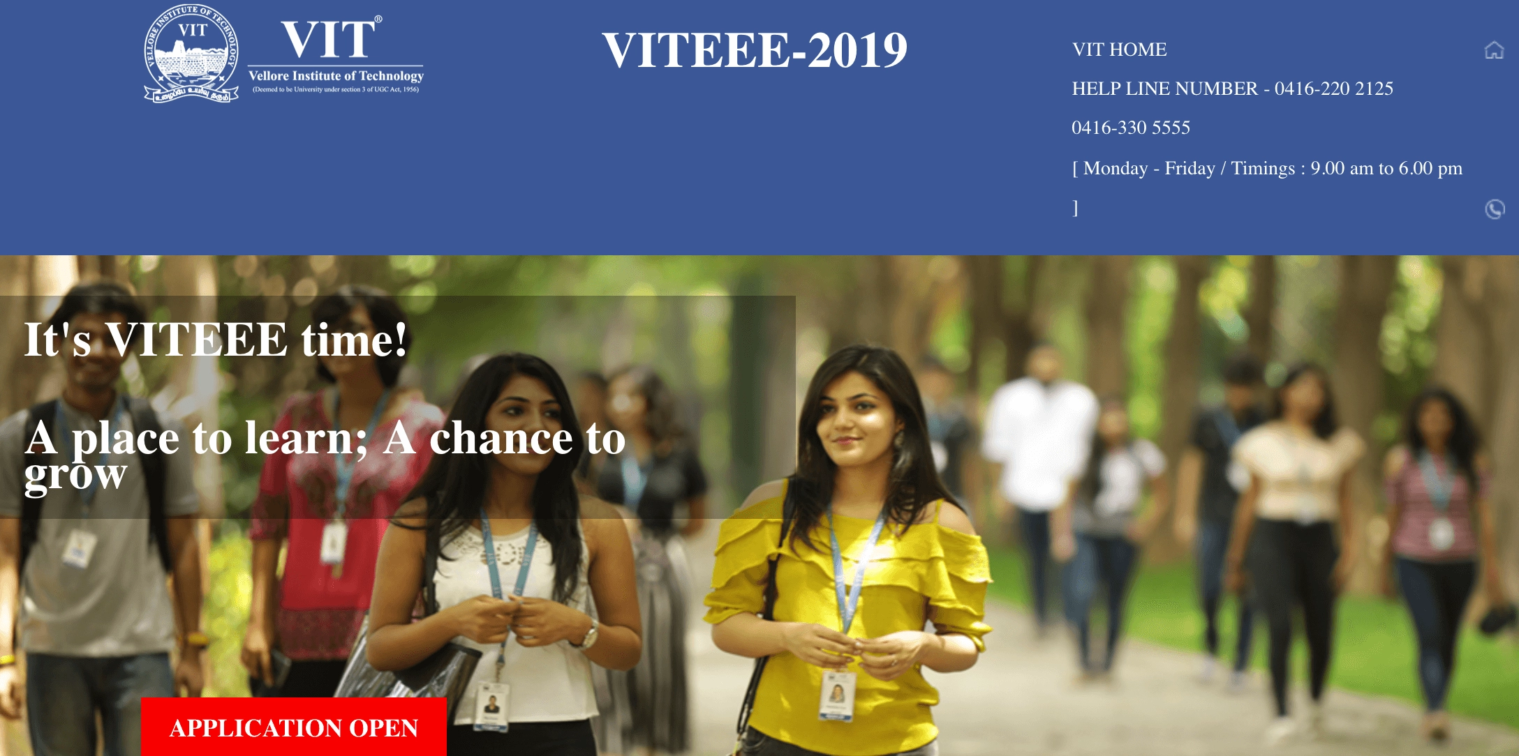 VITEEE 2019 Registrations started Screenshot