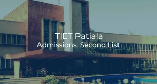 TIET Patiala Admissions Second List