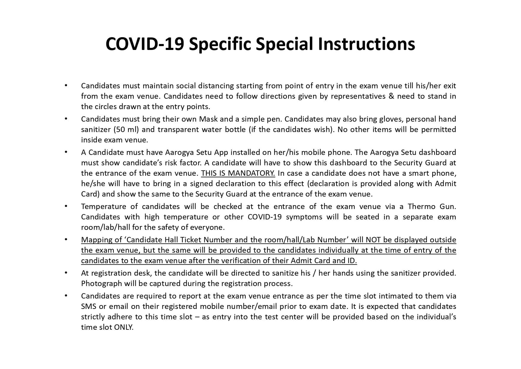 TS-EAMCET 2020 Special Instructions
