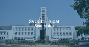 SVUCE Tirupati Seat Matrix